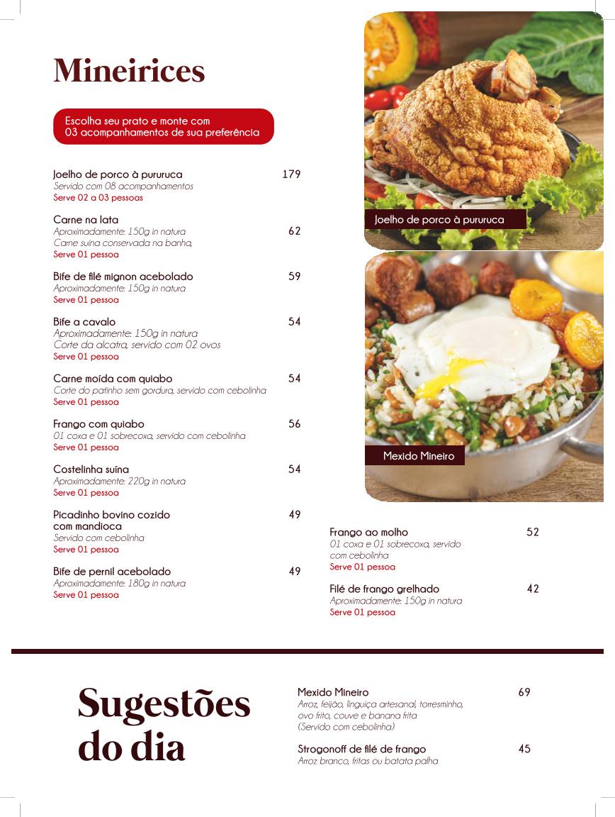 Minas Bistrô: Feijoada, Petiscos, Prato Executivo, Delivery Sudoeste Brasília DF cardápio