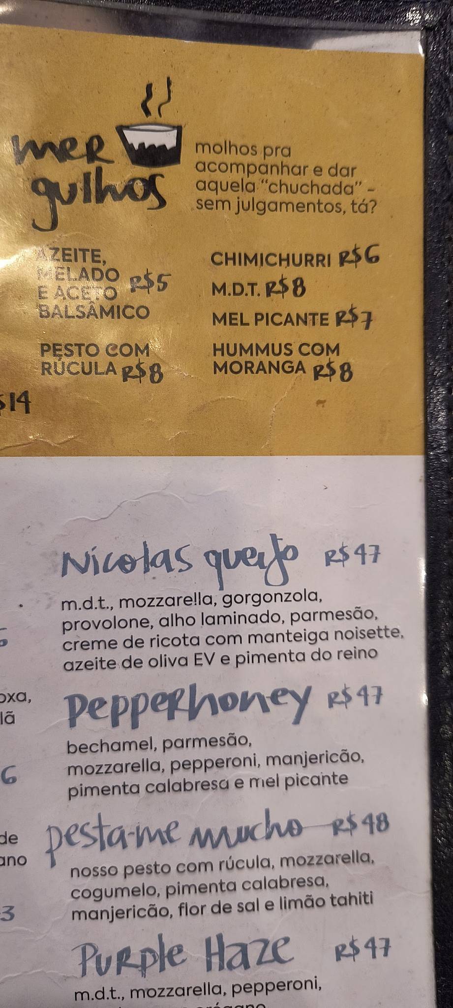 Brizza Forneria cardápio