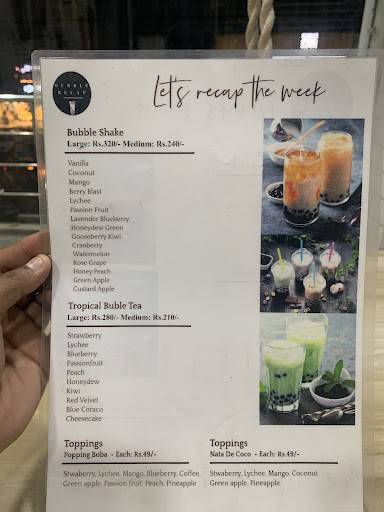 Bubble Recap menu
