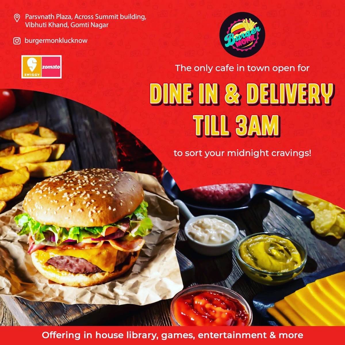 Burger Monk menu