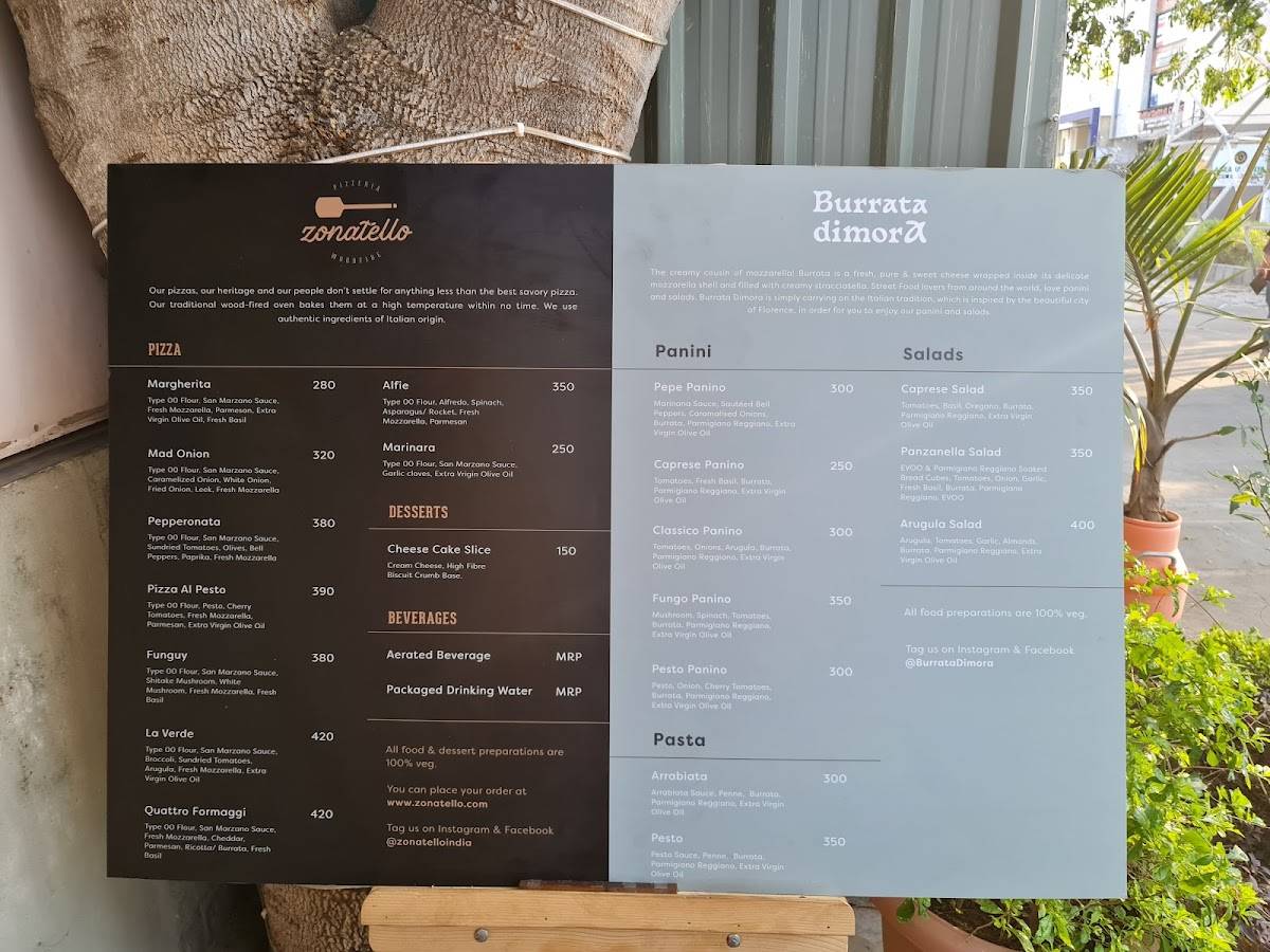 Burrata Dimora menu