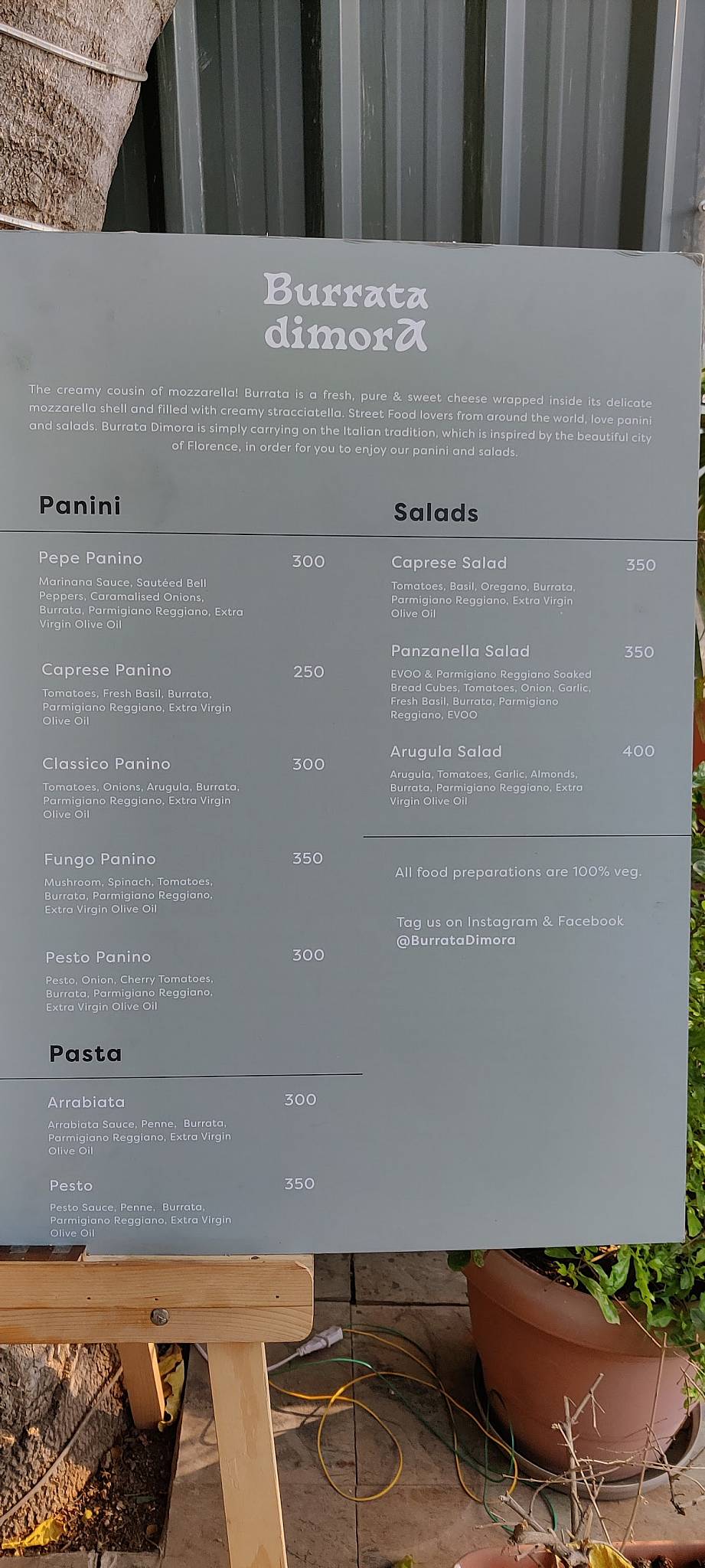 Burrata Dimora menu