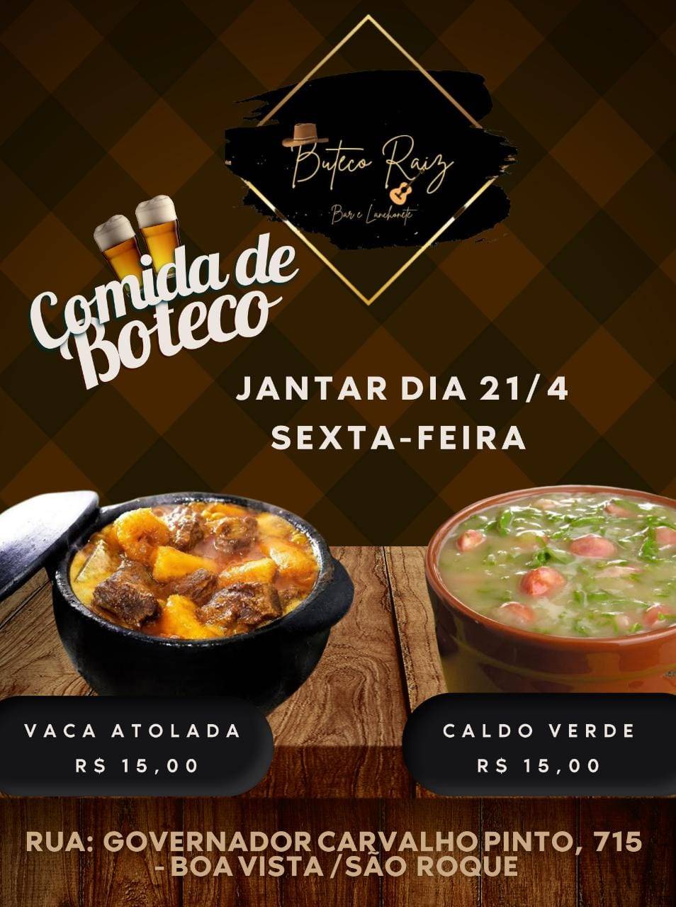 Hambúrgueria Buteco Raiz cardápio