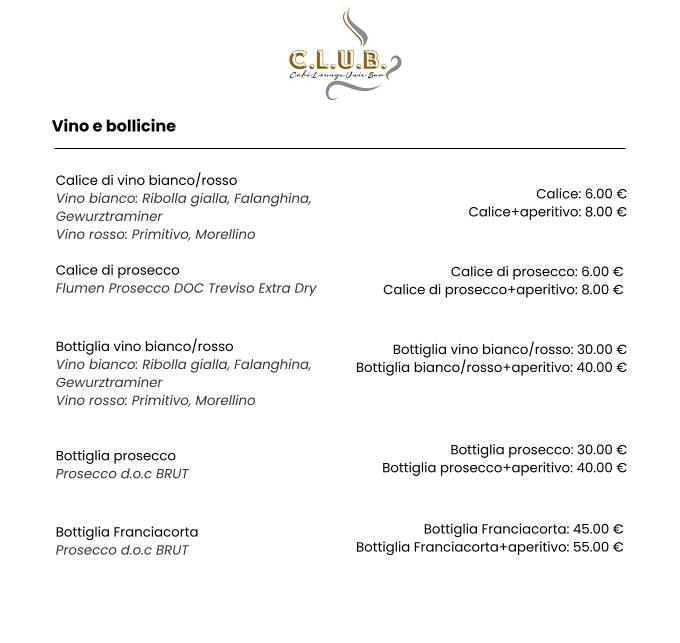 Menu di CLUB 