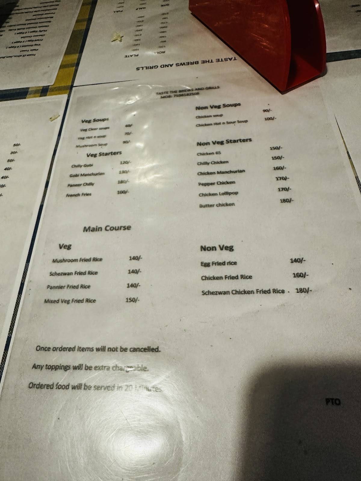 Cafe Arabia menu