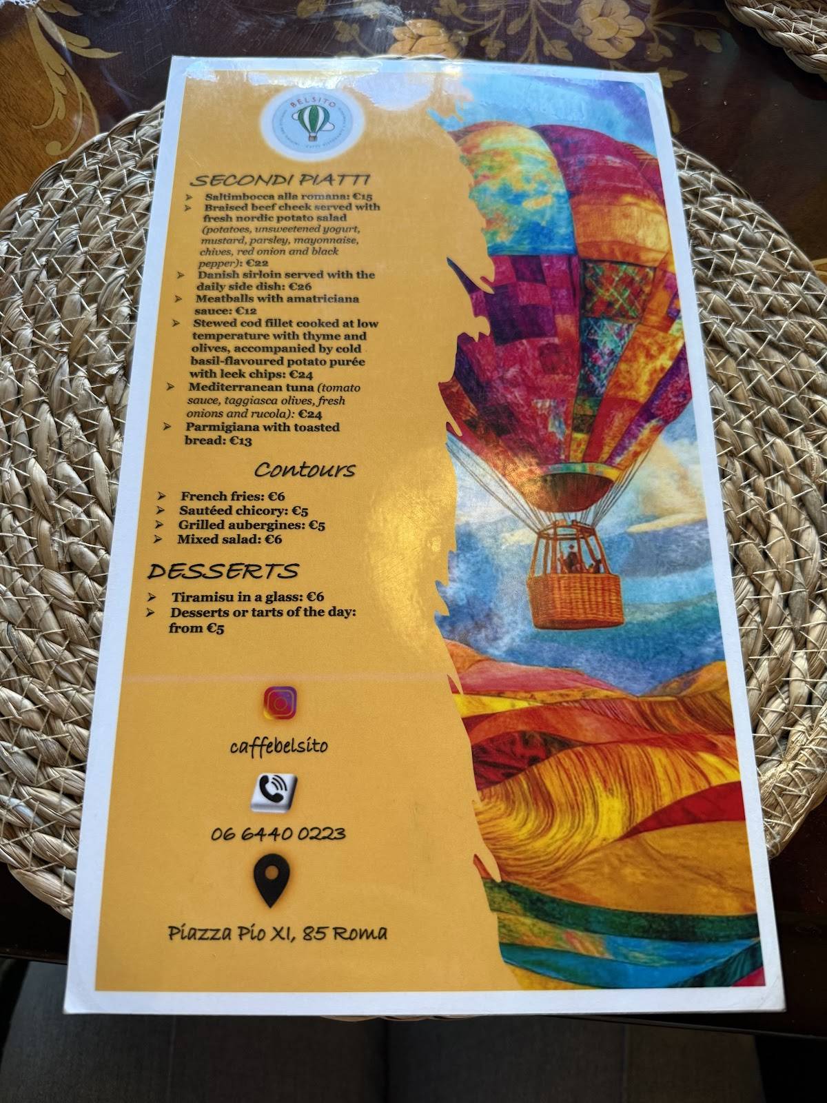 Menu di Caffè Belsito 