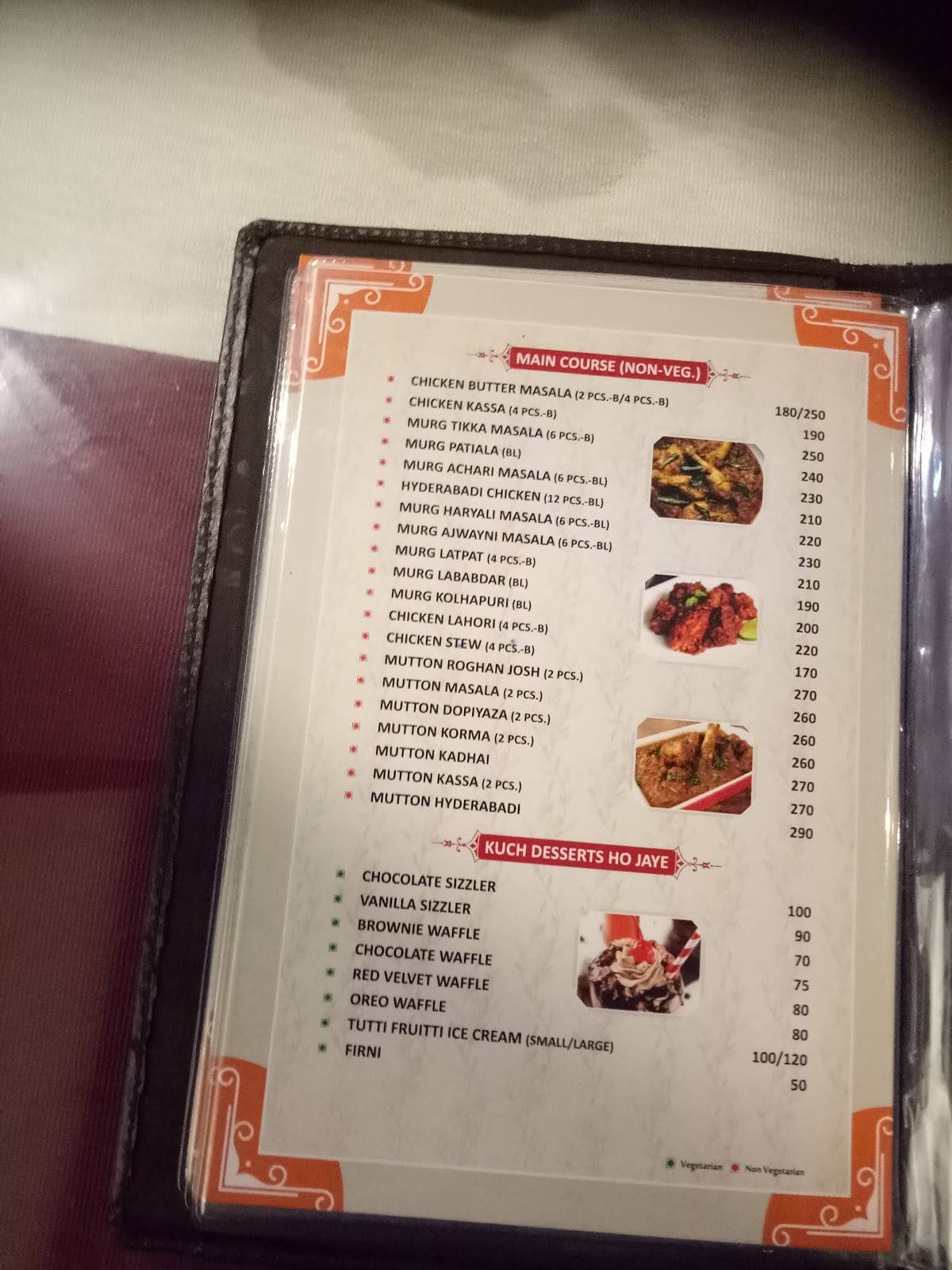 CHHOTE NAWAB menu