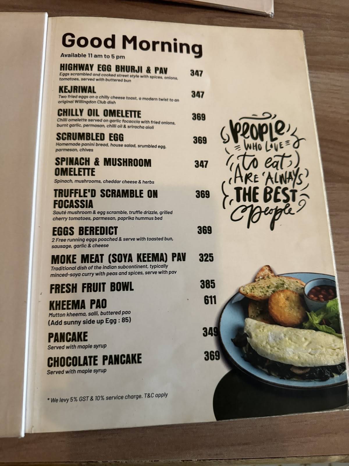 CORRA menu