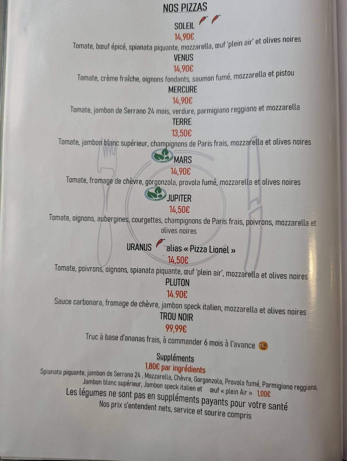 Menu de COSINA