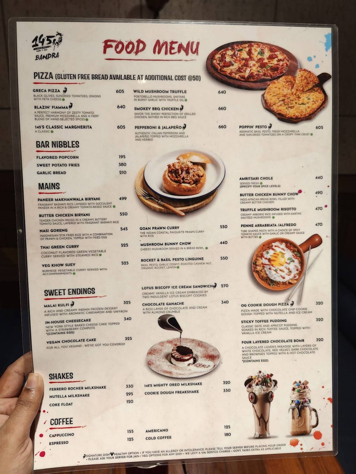 145 Bandra menu