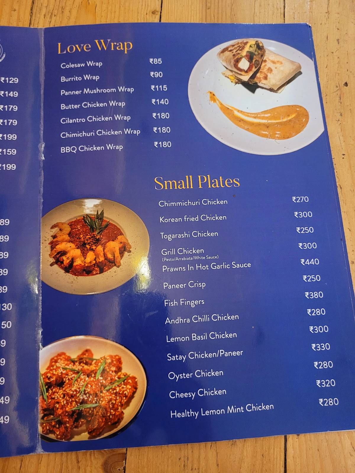 Aromagasms cafe menu