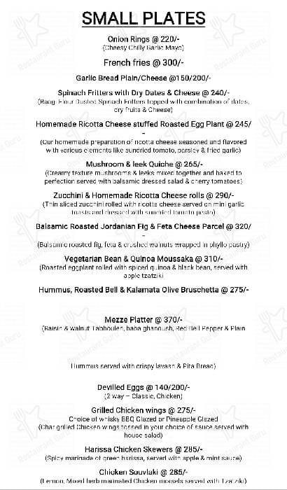 Autumn Leaf Cafe menu
