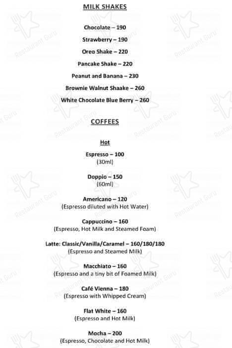 Autumn Leaf Cafe menu