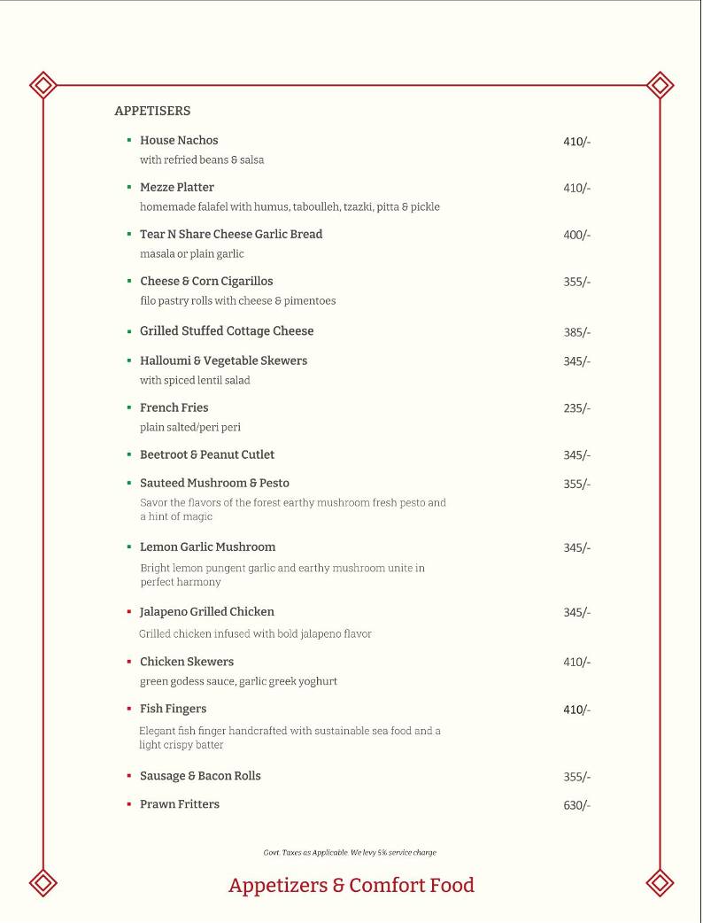 Café Bae menu