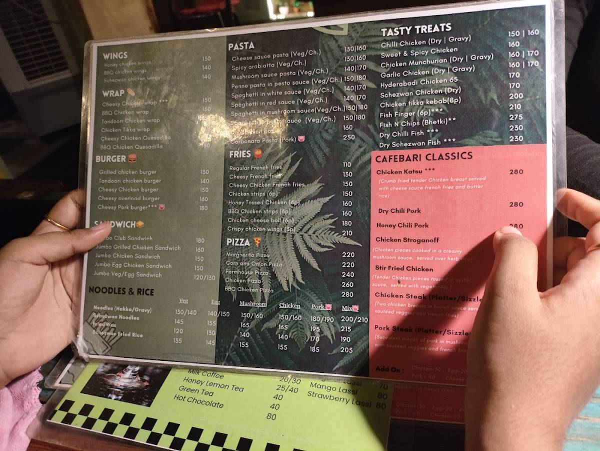 Cafe Bari menu
