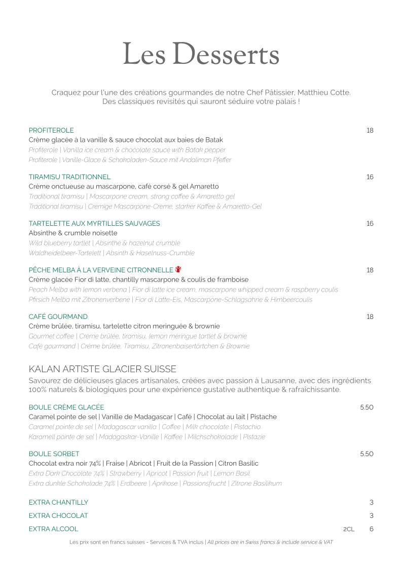 Menu di Café Bellagio 