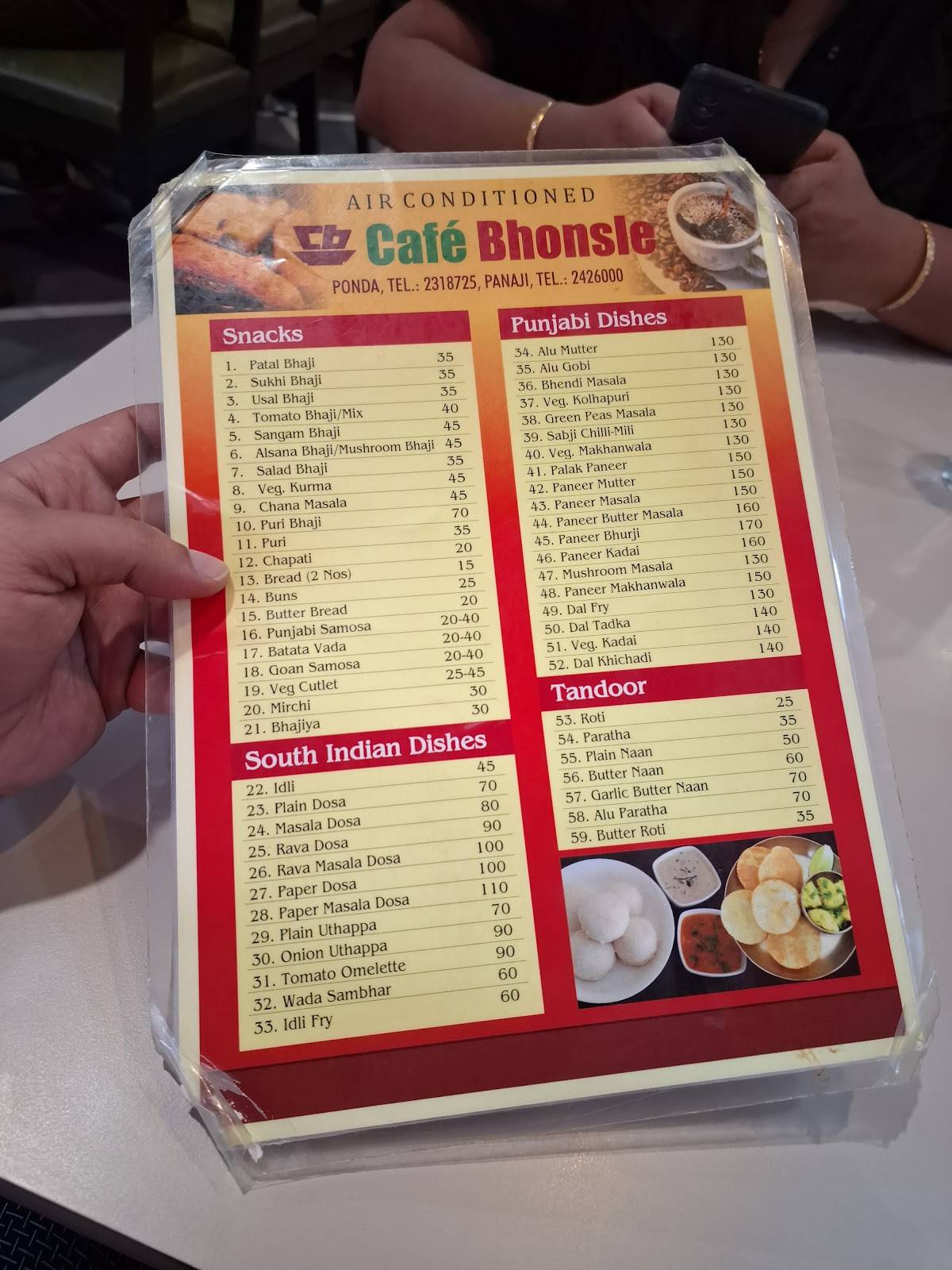 Café Bhonsle menu
