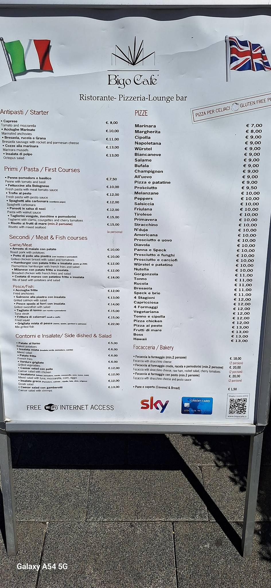 Menu di Bigo Cafè 