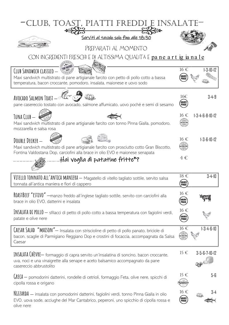 Menu di Bistrò 