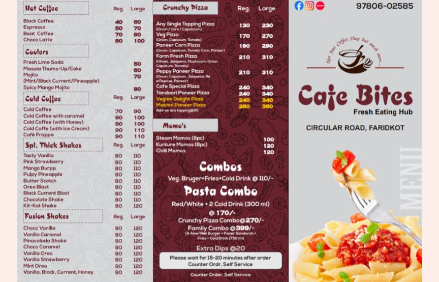 Cafe Bites menu