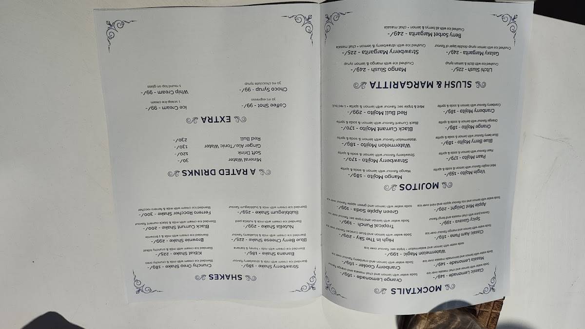 Cafe Bluez menu