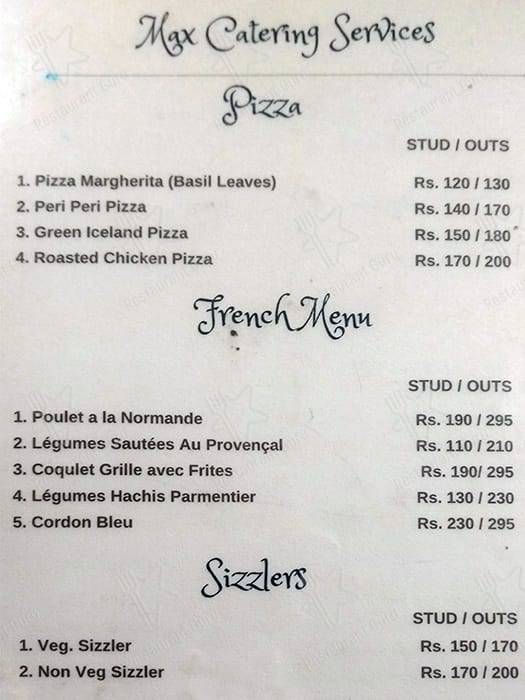 Cafe at Alliance Française de Delhi menu