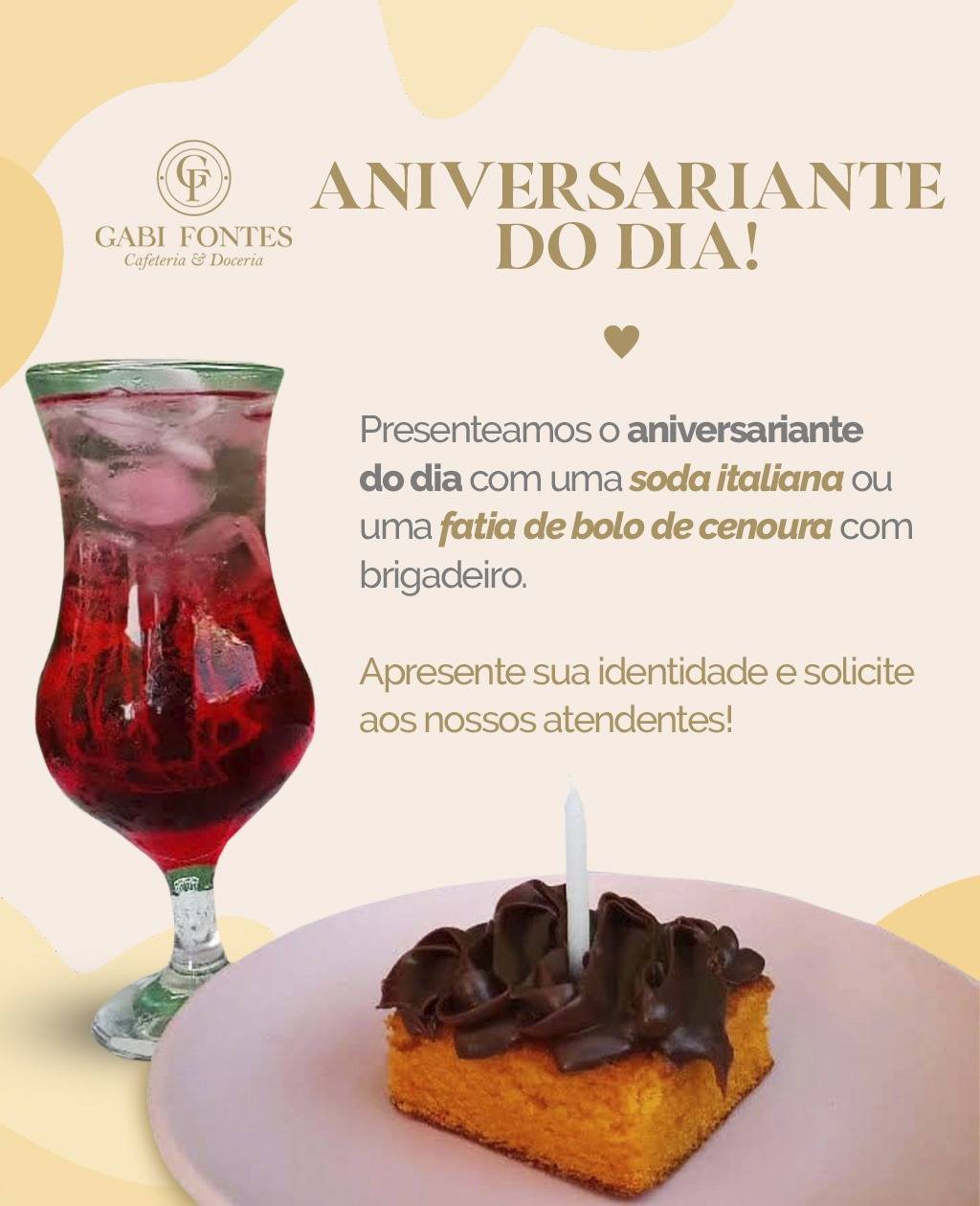 Cafeteria Gabi Fontes cardápio