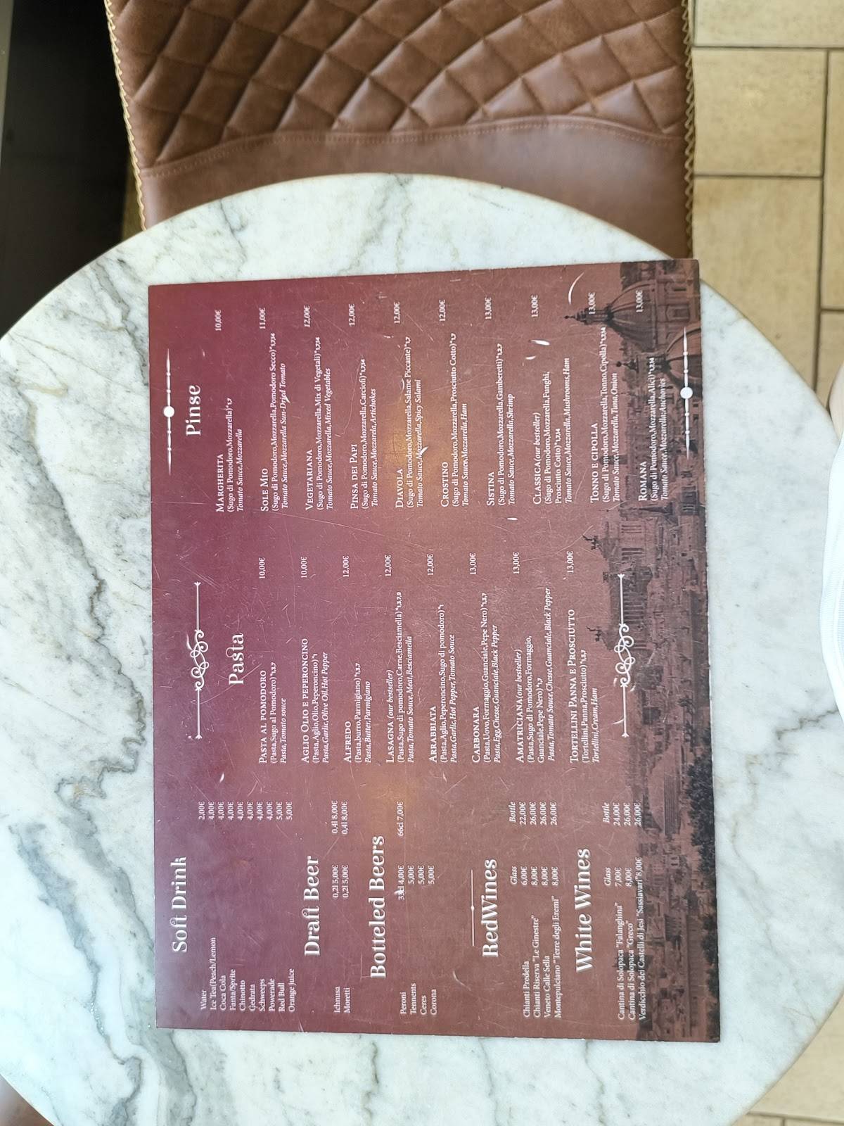 Menu di Caffe dei Papi 