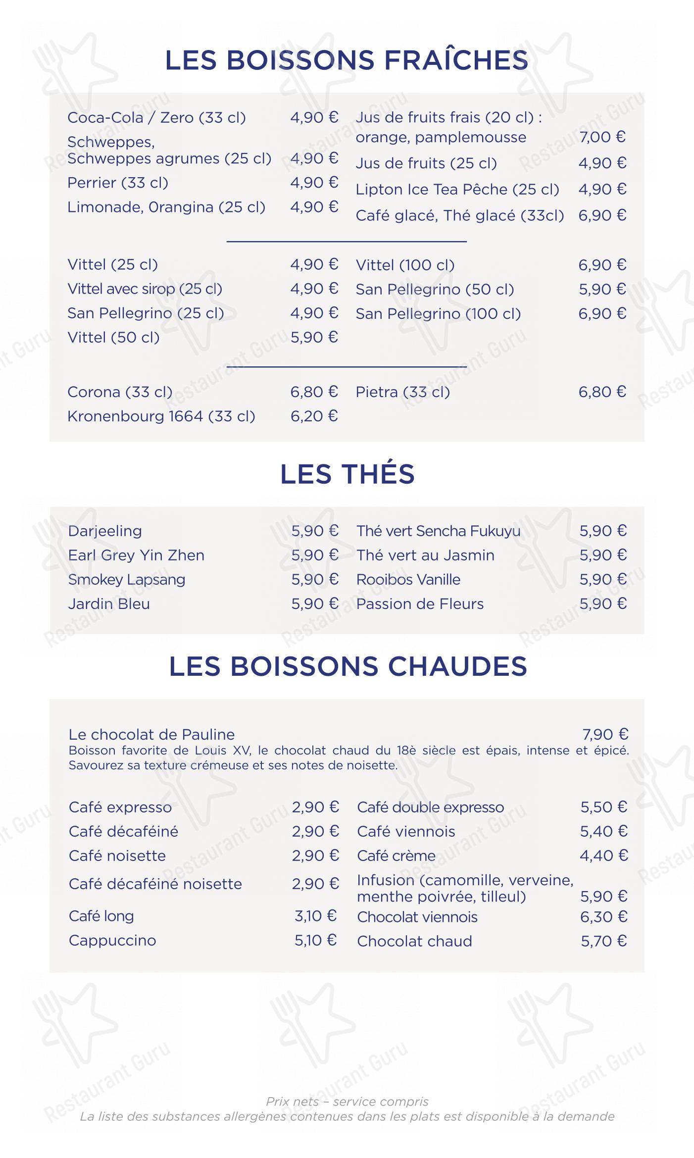 Café Caumont dans Aix-en-Provence - Menu