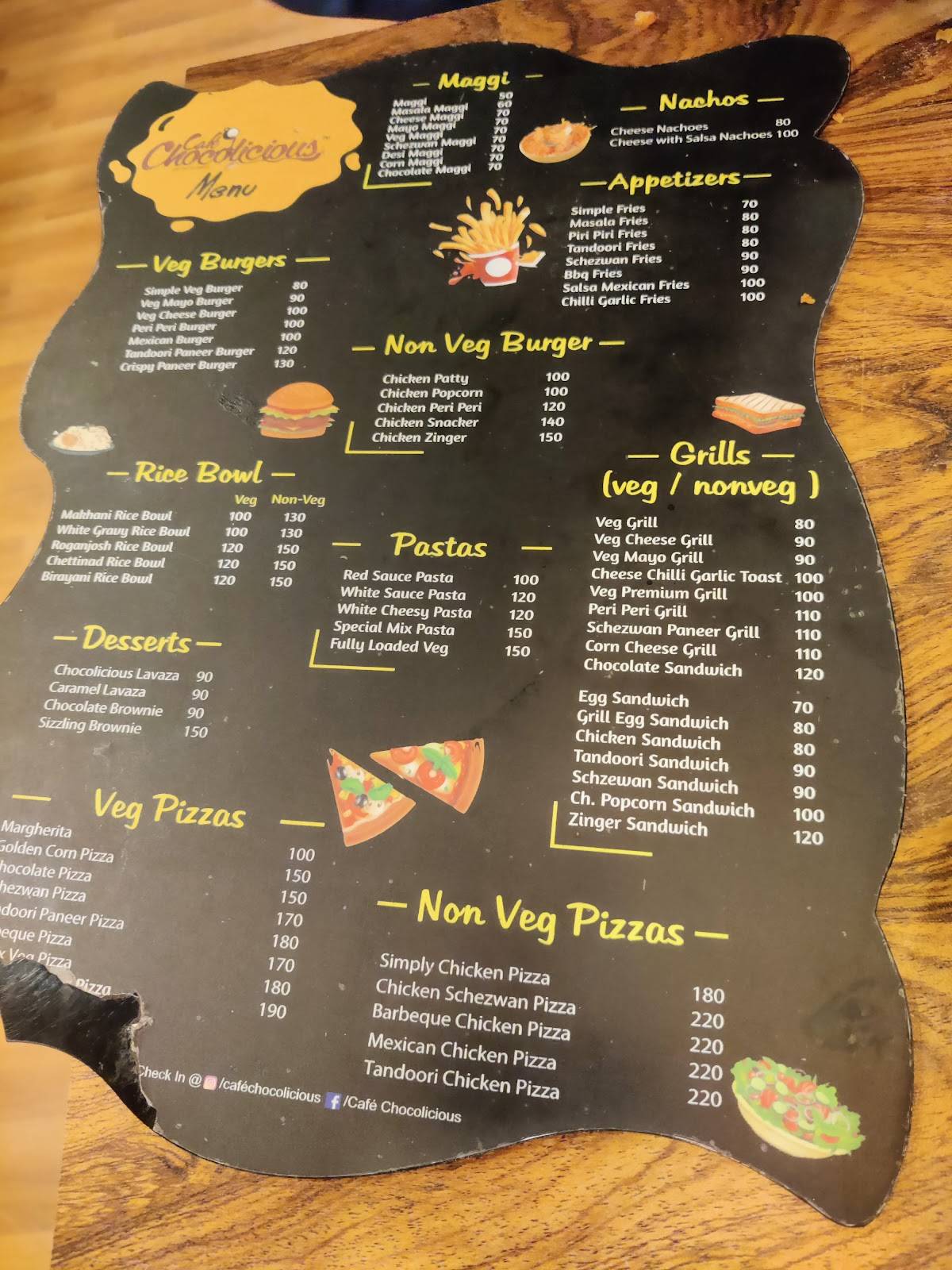 Cafe Chocolicious menu