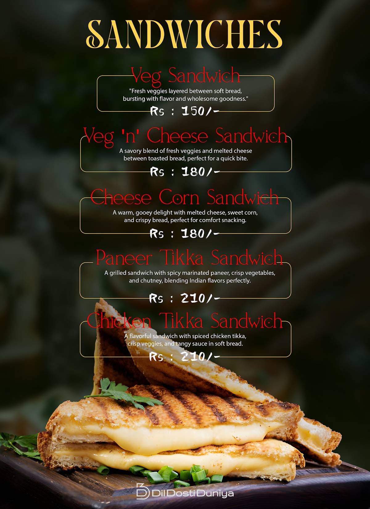 Cafe D3 & Restro menu