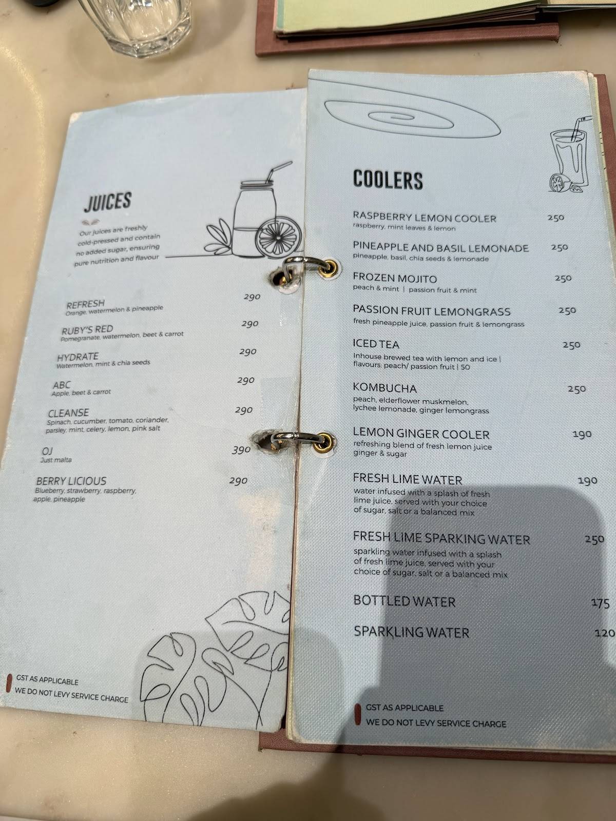 Earth Cafe @ BKC menu