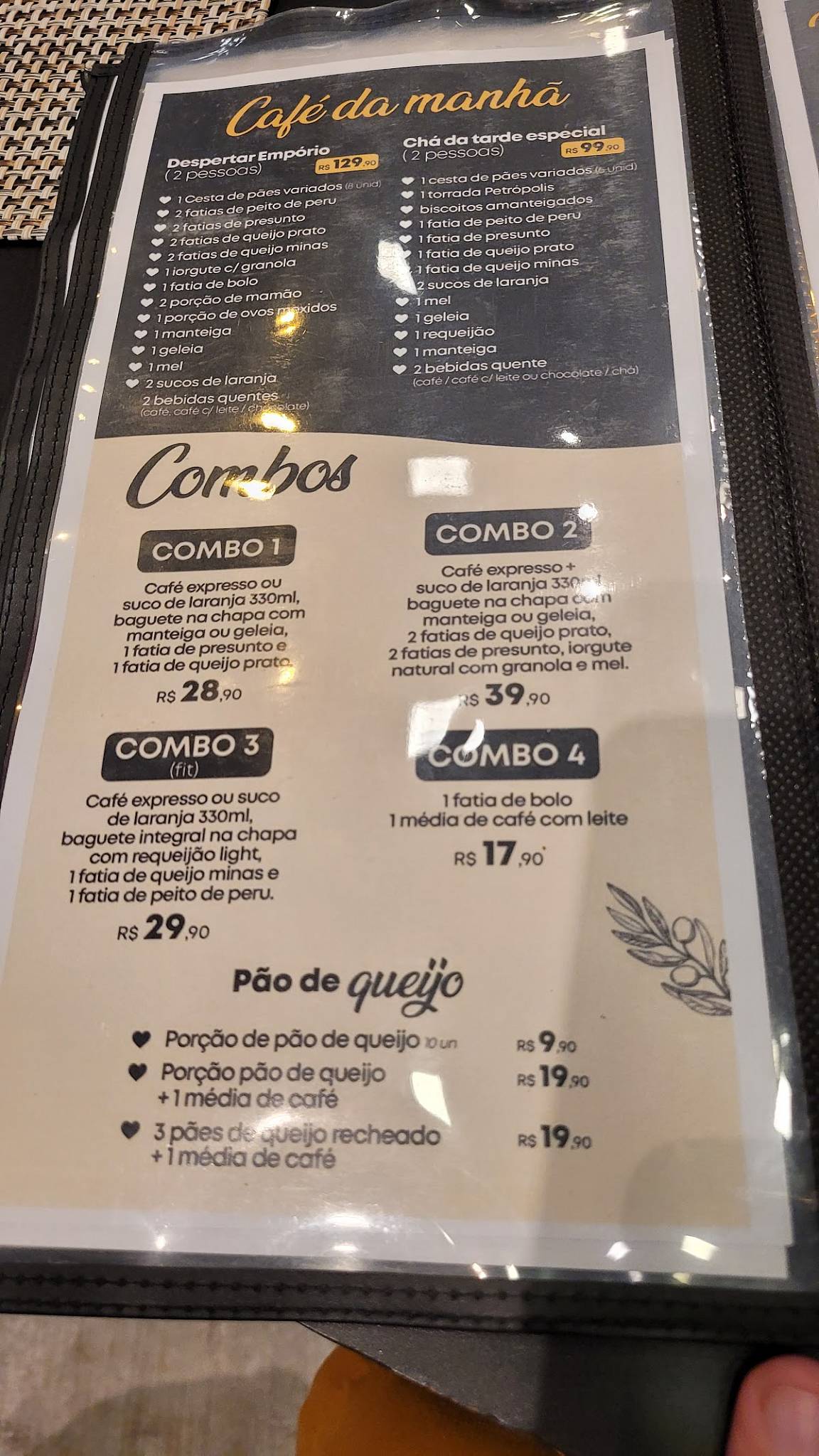Padaria Empório do Barão cardápio