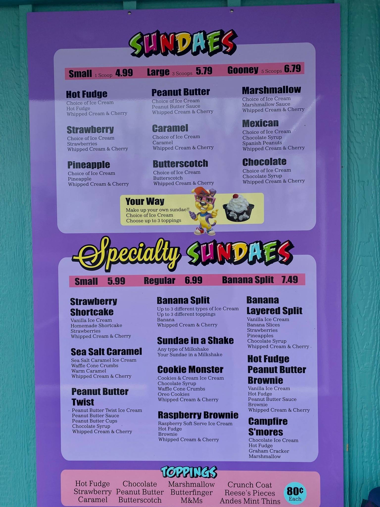 Menu at Henyo's Gooney Village restaurant, Phelps