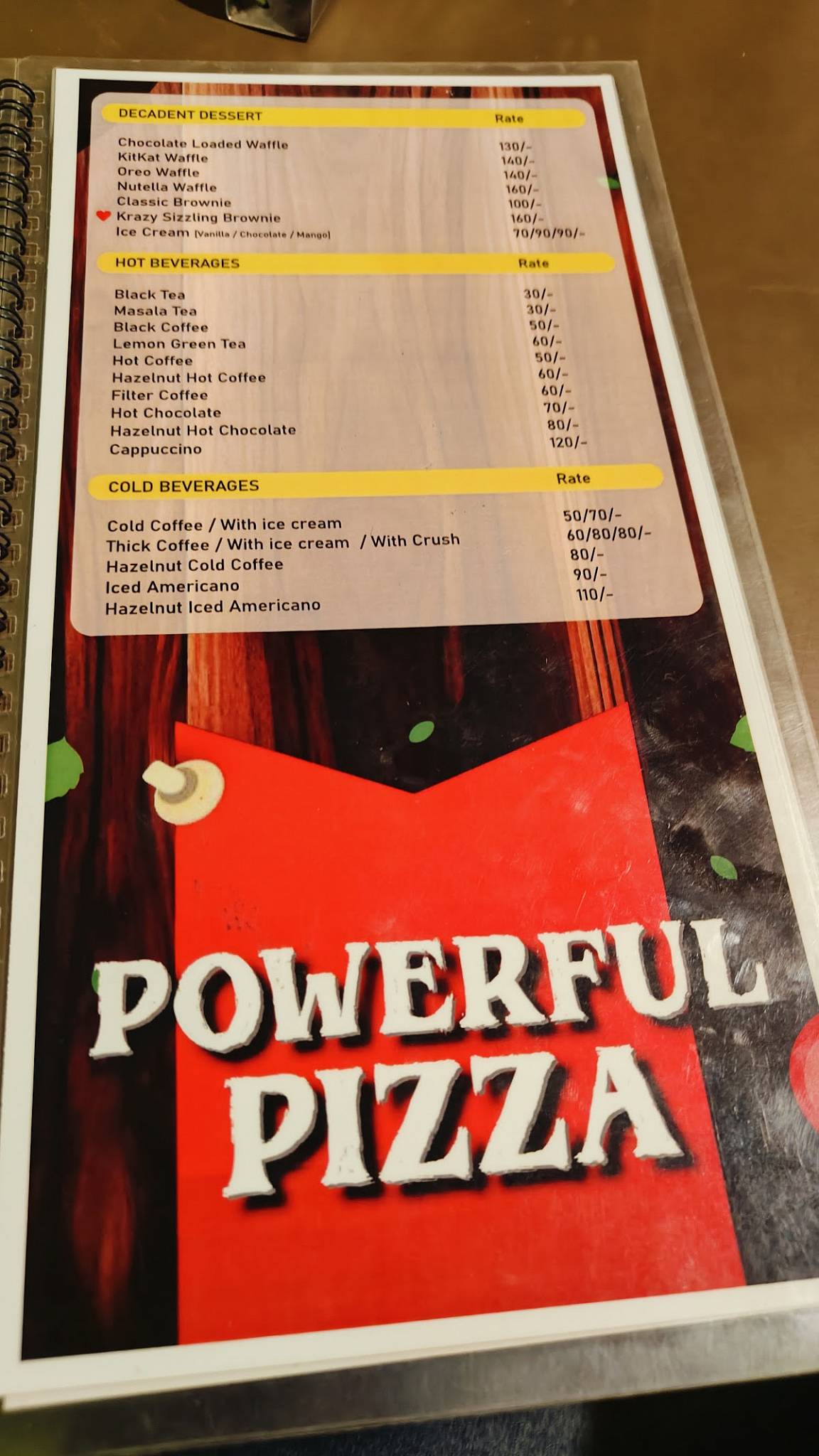 Krazy Cafe menu