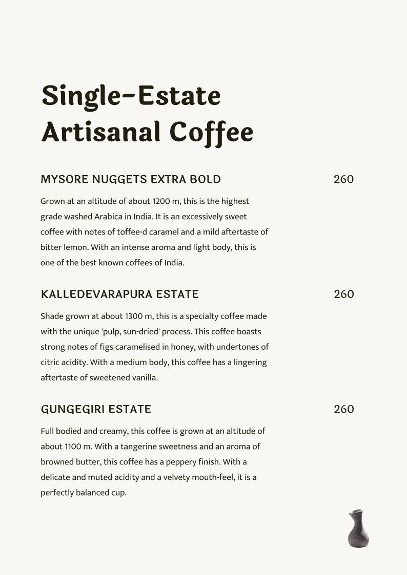 Cafe Lota menu