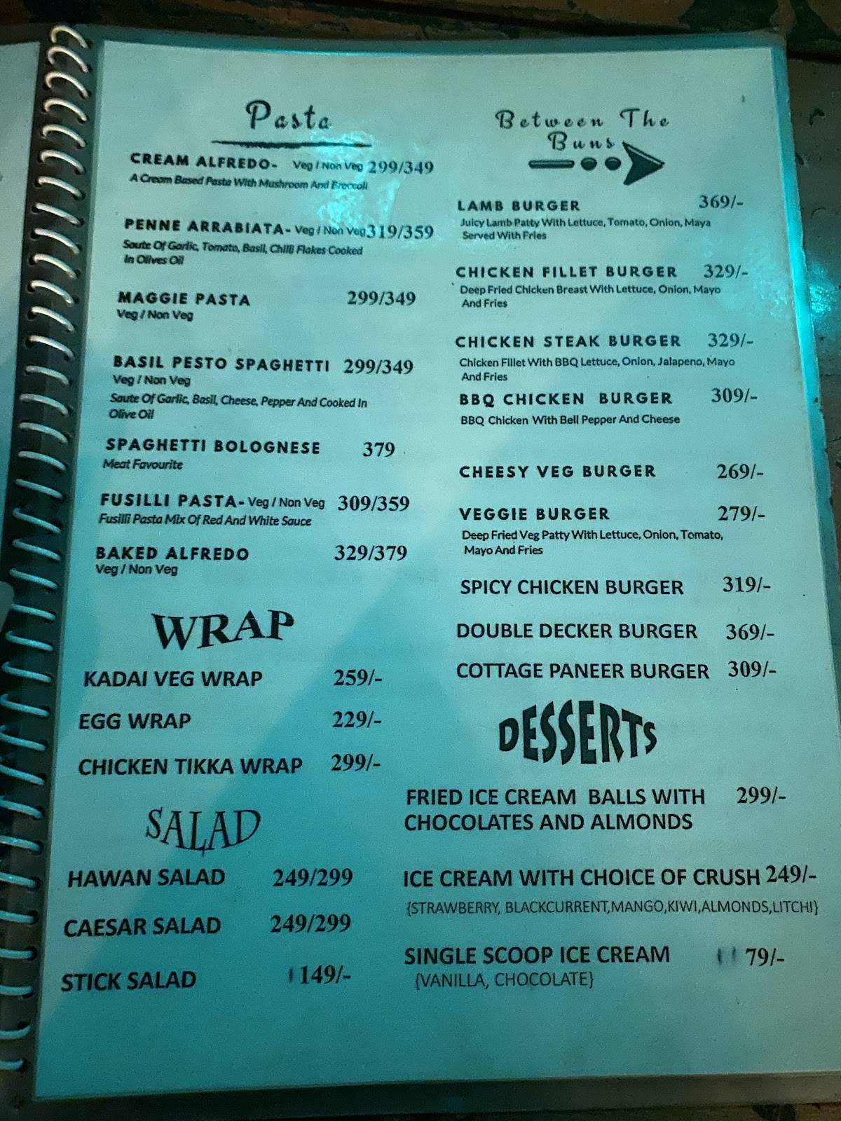 Melt In Cafe, Bangalore menu