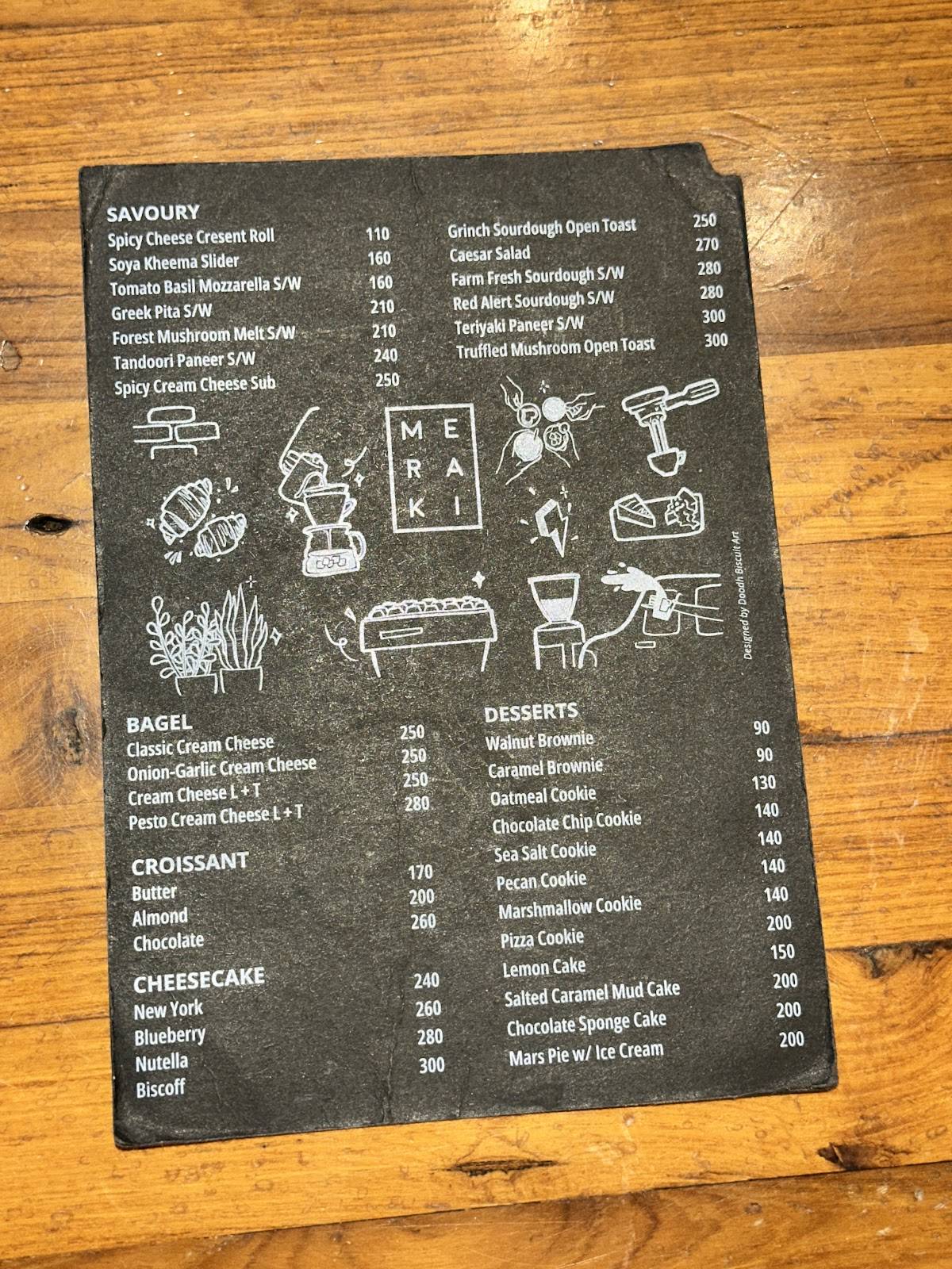 Meraki The Coffee House menu