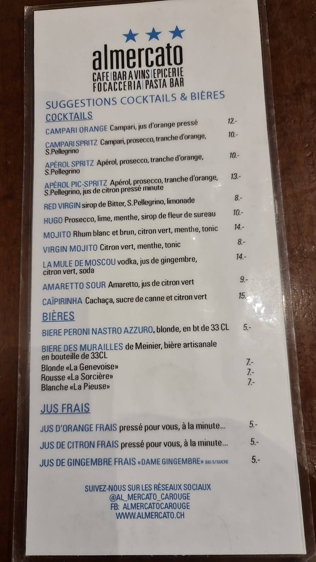 Menu di AlMercato 