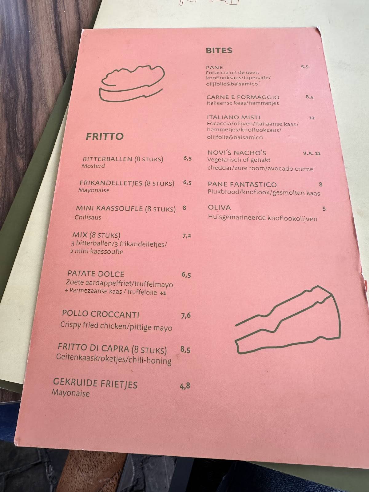 Menu de NOVI Enschede Italiaans restaurant