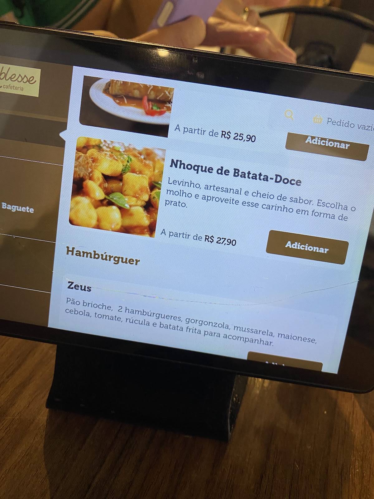Noblesse Cafeteria cardápio
