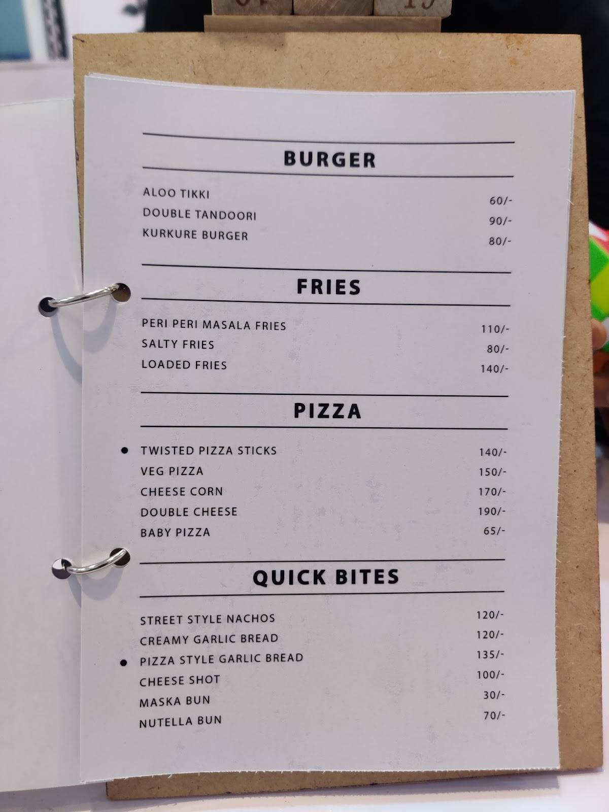 OFF WHITE ( A Quality Street Cafe ) menu