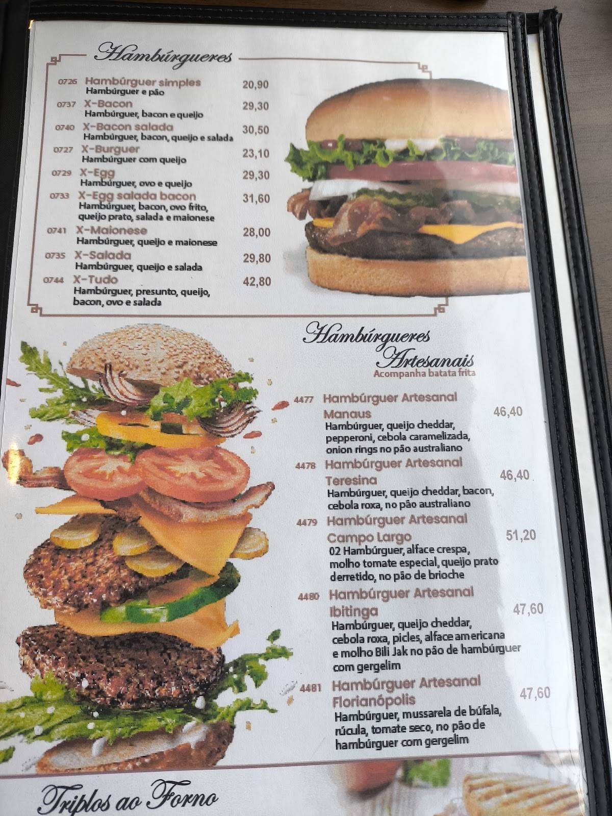 Panificadora Panrico cardápio