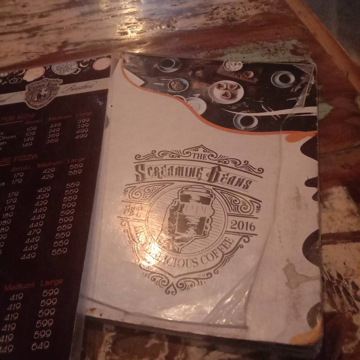 Screaming Beans menu