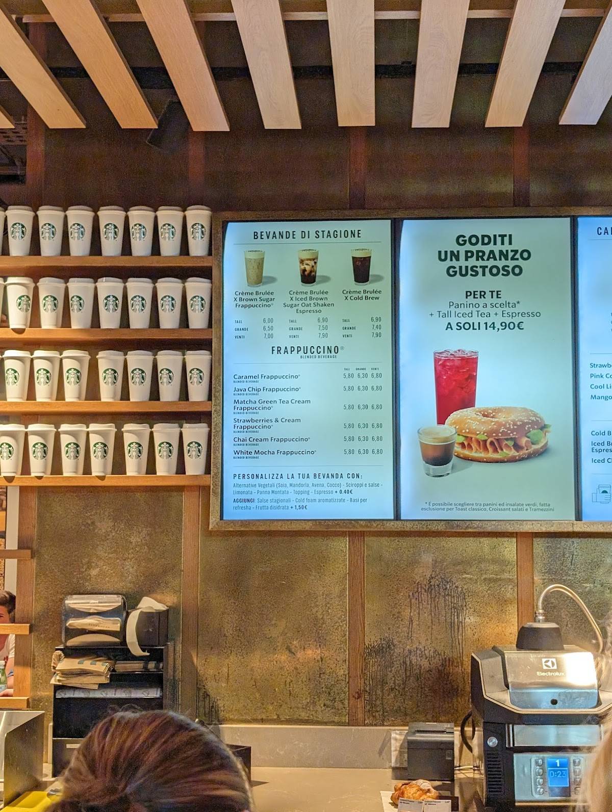 Menu de Starbucks - Milano Malpensa T1
