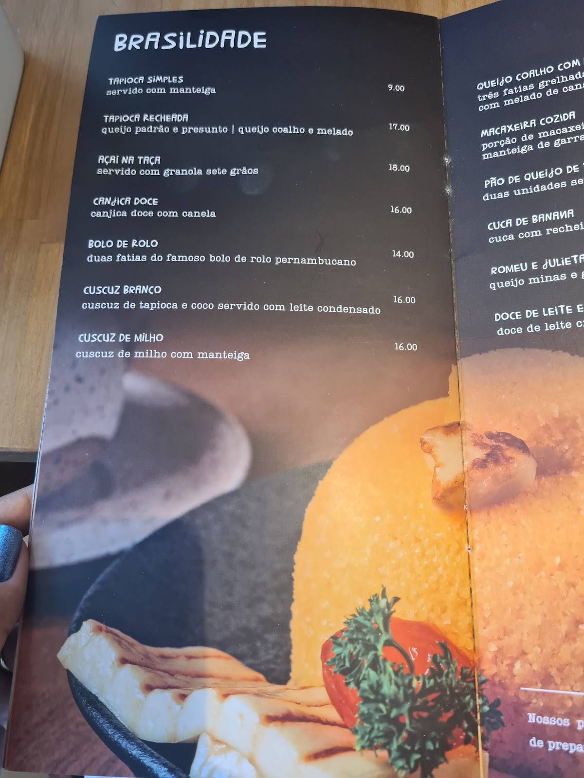 Tenro Café Américas cardápio