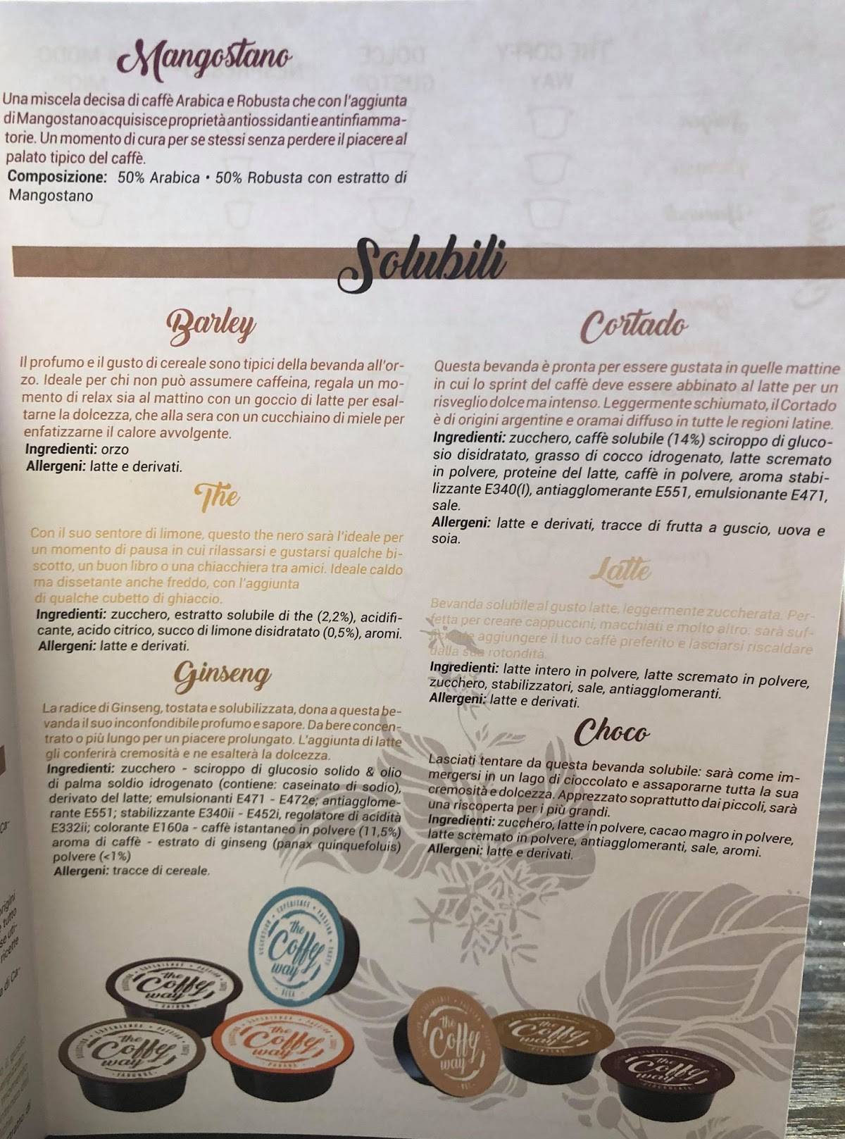 Menu di The Coffy Way - Roma Boccea 