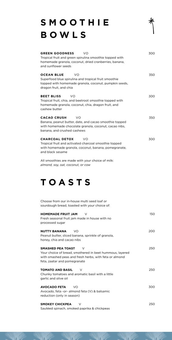 The Mill Cafe menu
