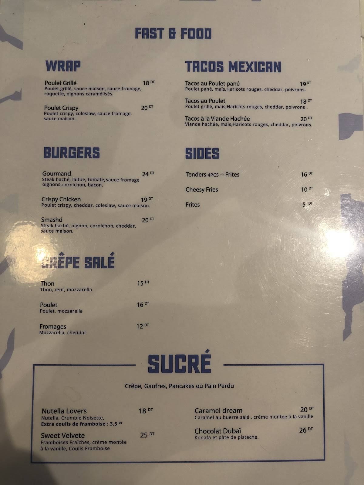 Menu de White Sidi bousaïd