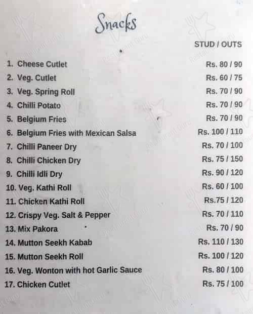 Cafe at Alliance Française de Delhi menu